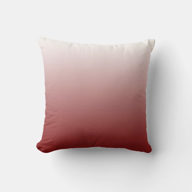 Modern rotes und weißes Ombre Kissen (Vorderseite)