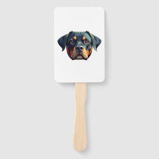 Modern Rottweiler Portrait � Bold Vector Style Dog Fächer