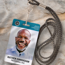 Modern Round Logo  Employee Photo Name Barcode Ausweis