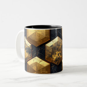 Modern Royal Geometrisch Gold Mosaik TASSE