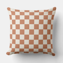 Modern Rust Orange & Cream Gingham