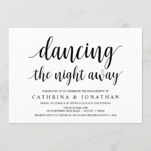 Modern Rustic, Black script, Engagement Party Einladung