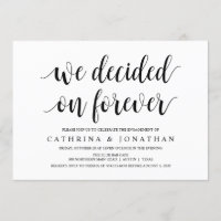 Modern Rustic, Black script, Engagement Party