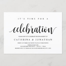 Modern Rustic, Black script, Engagement Party Einladung