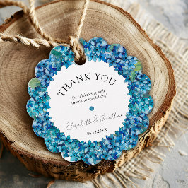 Modern Rustic Blue Hydrangeas Floral Wedding Geschenkanhänger