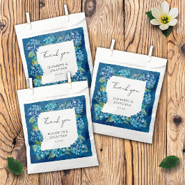 Modern Rustic Blue Hydrangeas Floral Wedding Geschenktütchen