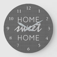 Modern rustic dark gray burlap Home sweet home