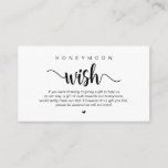 Modern Rustic Farm themed, Honeymoon Wish  Begleitkarte<br><div class="desc">Das ist das moderne rustikale Bauerndesign,  Schwarz-Script-Minimalismus,  Schrift-Schriftart,  Hochzeitskarte. Sie können die Schriftart-Farben ändern und Ihre Hochzeitsdetails in den entsprechenden Schriftart / Buchstaben hinzufügen. #TeeshaDerrick</div>