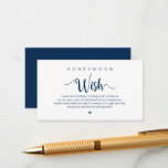 Modern Rustic Farm themed, Honeymoon Wish Begleitkarte<br><div class="desc">Das ist das moderne rustikale Bauerndesign,  Navy-Blue-Script-Minimalismus,  Schrift-Schriftart,  Hochzeitskarte. Sie können die Schriftart-Farben ändern und Ihre Hochzeitsdetails in den entsprechenden Schriftart / Buchstaben hinzufügen. #TeeshaDerrick</div>