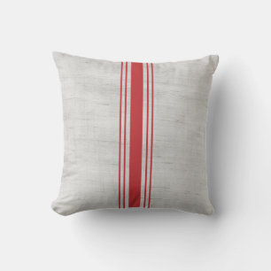 Modern Rustic Gran Sack Rote Streifen Kissen