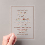 Modern Rustic Minimal Elegant  Acryleinladungen<br><div class="desc">This wedding invitation features elegant script and serif fonts surrounded by a classic border. Perfect for a rustic,  autumn,  or classic minimal wedding theme. Customize this beautiful wedding invitation with your wedding details and more.</div>