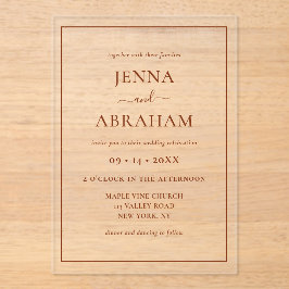 Modern Rustic Minimal Elegant  Acryleinladungen