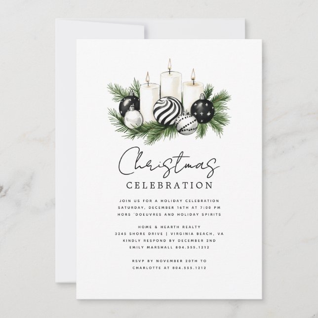 Modern Rustic Nature Christmas Party Invitation Einladung (Vorderseite)