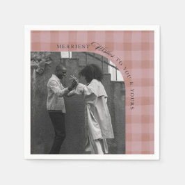 Modern Rustic Plaid Holiday Napkins Personalized Serviette