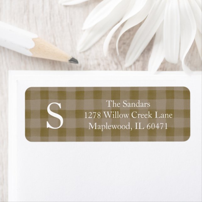 Modern Rustic Plaid Return Address Labels (Insitu)