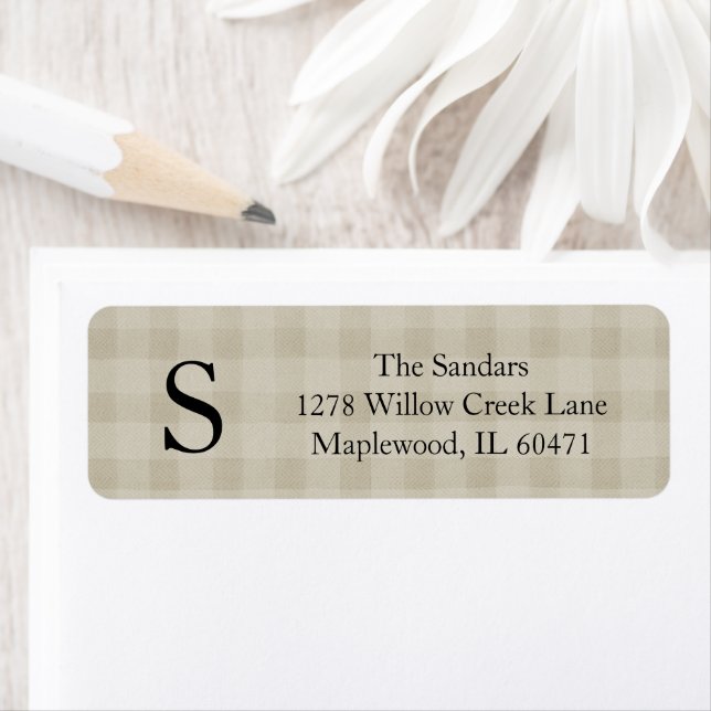 Modern Rustic Plaid Return Address Labels (Insitu)