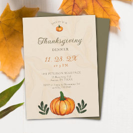 Modern Rustic Pumpkin Thanksgiving Dinner Einladung