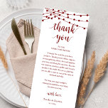 Modern Rustic Wedding Dinner Thank You Card Programm<br><div class="desc">Introducing the perfect finishing touch to your wedding reception - our modern rustic Wedding Thank You Place Setting Card, with card title "Thank you" ! These place setting cards are easy to use - simply place one on top of each dinner card to create a beautiful and thoughtful presentation. Not...</div>