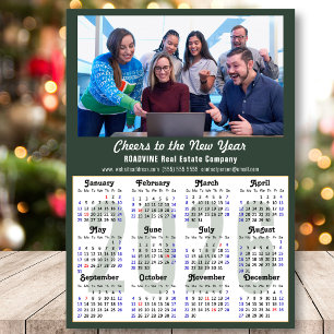 Modern Sage Green 2026 Calendar Business Foto Feiertagskarte