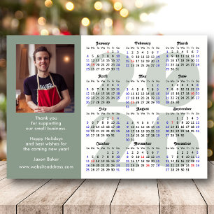 Modern Sage Green 2026 Calendar Foto Magnetic Magnetkarte