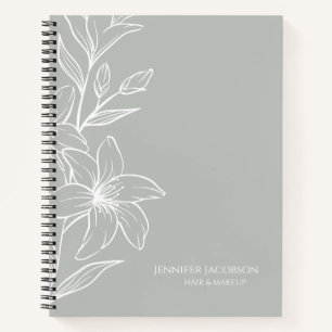 Modern Sage Green Boho Floral Notizbuch