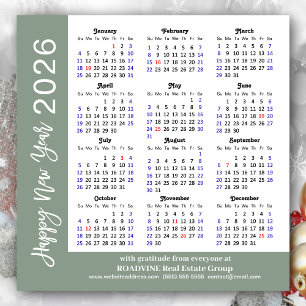 Modern Sage Green Business 2026 Kalender Einfach Feiertagskarte