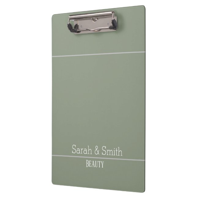 Modern Sage Green Business Office Name Custom   Klemmbrett (Links)