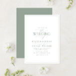 Modern Sage Green Calligraphy Wedding Einladung<br><div class="desc">Trendy, elegant and modern, this simple, minimalist sage green typography wedding design features 'The Wedding Of' in modern calligraphy and Serif text as the main design feature, and is based on our bestselling bridal shower invite. The back of the card features a sage green texture. Contact designer for matching products....</div>