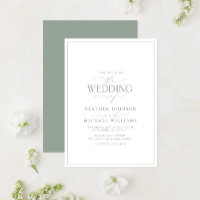 Modern Sage Green Calligraphy Wedding