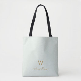 Modern Sage Green Gold Script Monogram Tasche