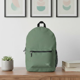Modern Sage Green Minimalist Backpack - Classy  Bedruckter Rucksack