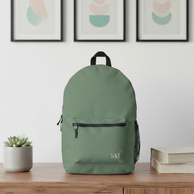 Modern Sage Green Minimalist Backpack - Classy  Bedruckter Rucksack (Von Creator hochgeladen)
