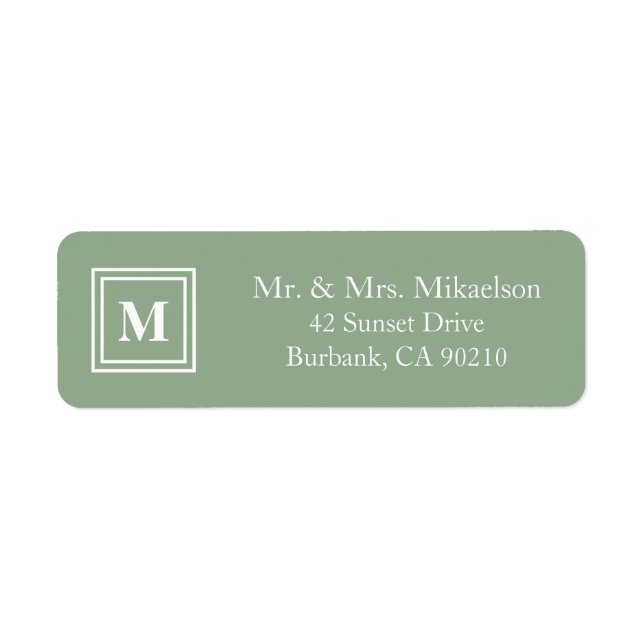 Modern Sage Green Monogram (Vorne)
