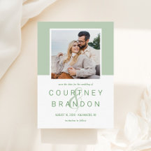 Modern Sage Green Monogram Wedding Foto