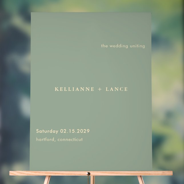 Modern Sage Green Simple Wedding Welcome Sign Acrylschild (Neutral)