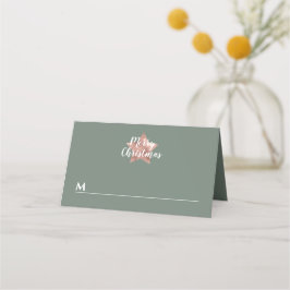 Modern Sage Green Star Weihnachten Platzkarte