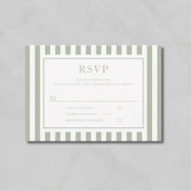 Modern Sage Green Stripes Wedding 