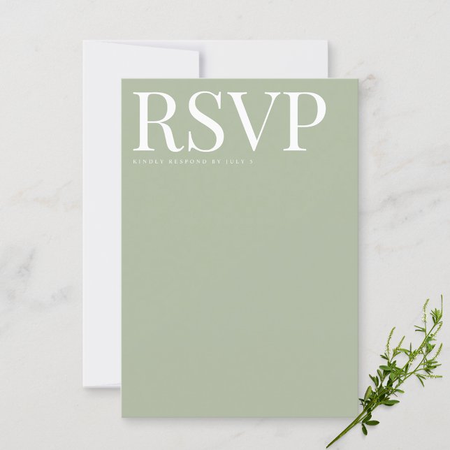 Modern Sage Green UAWG Wedding Card RSVP Karte (Von Creator hochgeladen)