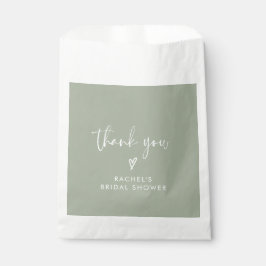 Modern Sage Green Vielen Dank Brautparty Geschenktütchen