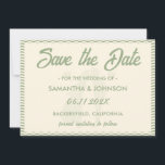 Modern Sage Green Wavy Stripe QR Code Wedding Save The Date<br><div class="desc">Announce your big day in style with this modern sage green wavy stripe QR code wedding save the date. The elegant flowing design pairs beautifully with contemporary, boho, or nature-inspired weddings, while the convenient QR code lets guests quickly access your wedding website or RSVP details. Fully customizable, this chic save...</div>