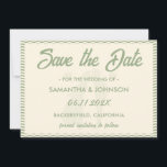 Modern Sage Green Wavy Stripe Wedding Save The Date<br><div class="desc">Announce your special day with this modern sage green wavy stripe wedding save the date. The soft flowing stripe design adds a chic and elegant touch, perfect for contemporary, minimalist, or nature-inspired weddings. Fully customizable with your names and wedding date, this stylish save the date creates a beautiful first impression...</div>