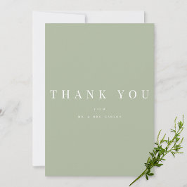 Modern Sage Green Wedding Danke Karte