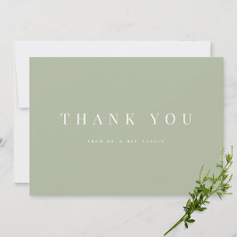 Modern Sage Green Wedding Danke Karte