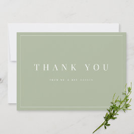 Modern Sage Green Wedding Danke Karte