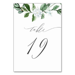 Modern Sage Greenery White Floral No 19 Wedding Tischnummer