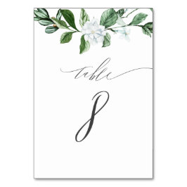Modern Sage Greenery White Floral No 8 Wedding Tischnummer