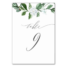 Modern Sage Greenery White Floral No 9 Wedding Tischnummer
