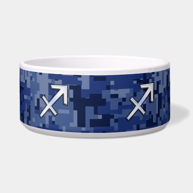 Modern Sagittarius Zodiac Sign Navy Digital Camo Napf (Vorderseite)