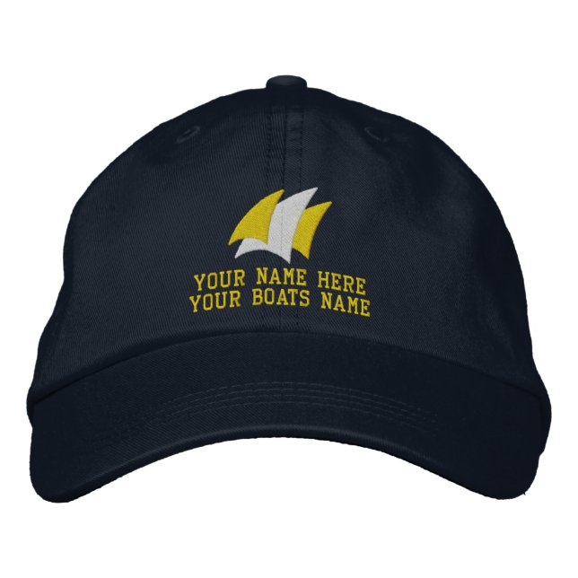 Modern sailing sailors yacht captain bestickte baseballkappe (Vorderseite)