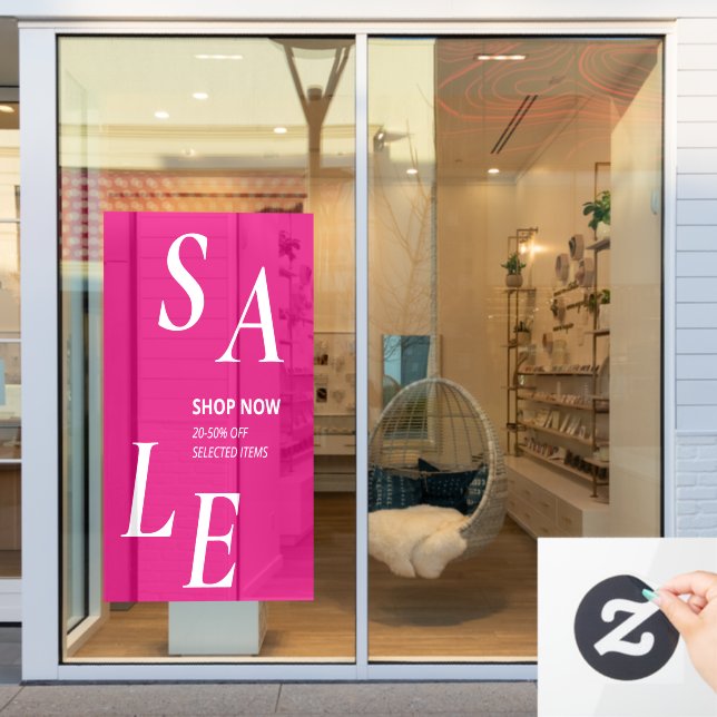 Modern SALE Magenta Store Discount Promo Fensteraufkleber (Schaufenster)